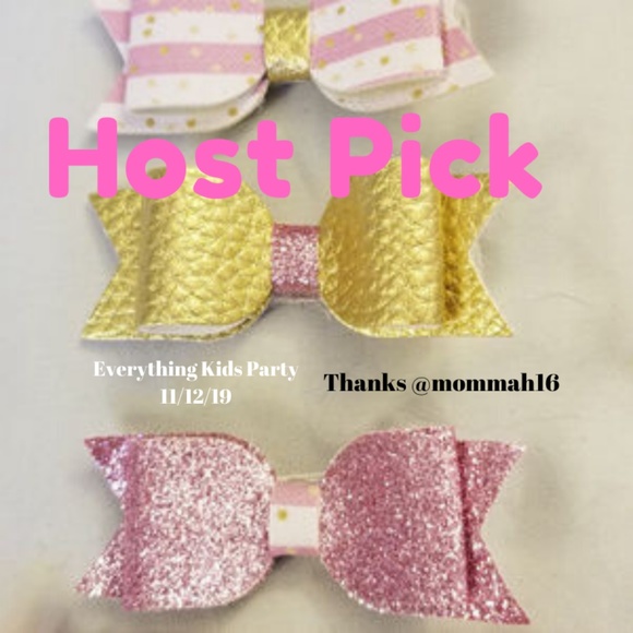 Isabella Robin Other - 🦚HP🦚5/$15 NWT Handmade 3 Bow Hair Clip Pink Gold